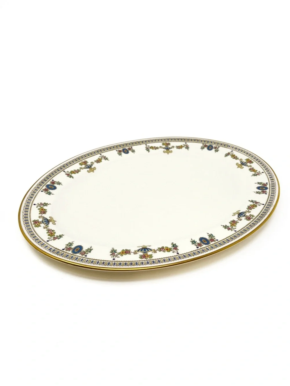 Vintage Lenox The Colonial Oval Serving Platter Bone China Plate Cream Gold EUC